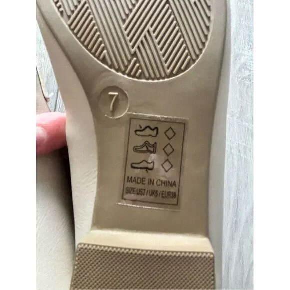 Cupid stone/cream slip on flat penny loafers size 7 - Picture 8 of 10